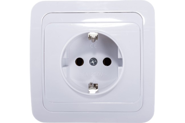 Розетка Валери 1-м,с/з белая В0028