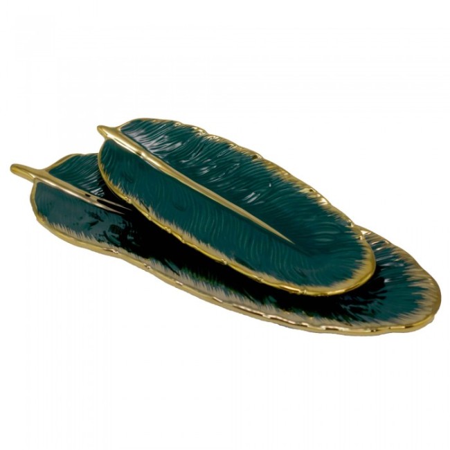 Набор из 2 блюд MULTICOLOR 106-266 малахит Фарфор