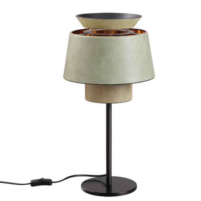 Настольная лампа 4992/1TA PENDANT ODL24 401 черный/зеленый/золотой/металл/экокожа E27 1*60W KRESSA