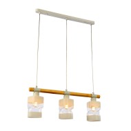 Светильник подвесной SLE114503-03 Белый, Светлое дерево/Белый, Прозрачный
