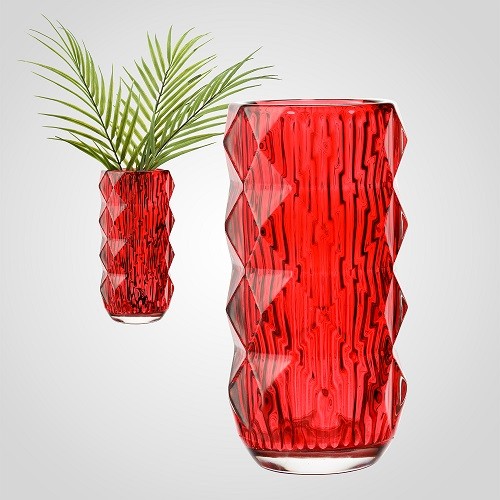 Ваза GlassInterior для цветов красная 00194