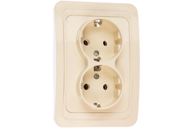 Розетка "Валери" УНИВЕРСАЛ 2-м,с/з сл.кость Б-В0128