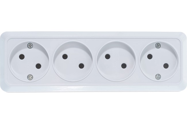 Розетка 4 места "Олимп" белая 1162