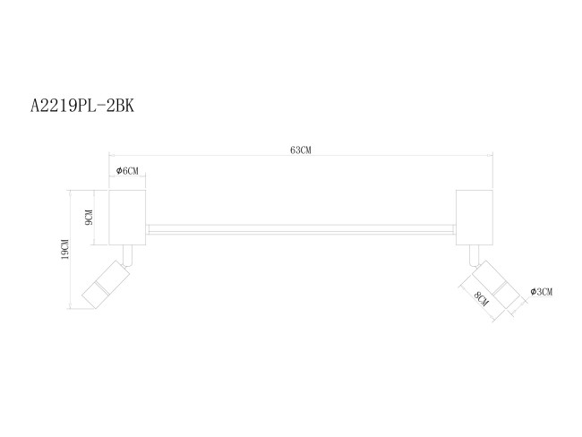 Светильник потолочный A2219PL-2BK