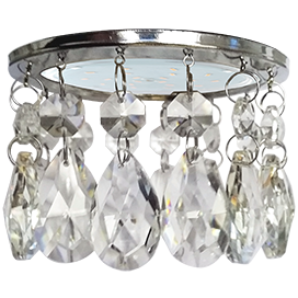 Точечный светильник GX53 H4 5350 круг каплевидный хрусталь/хром FE53RVECB