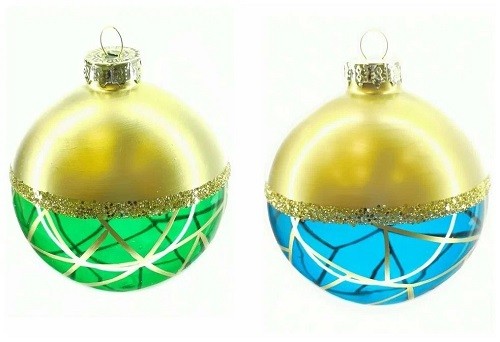 Украшение новогоднее "Шар", 8см,  стекло 753049
