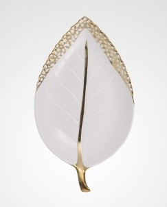 Блюдо лист золотистое DX171015B-1