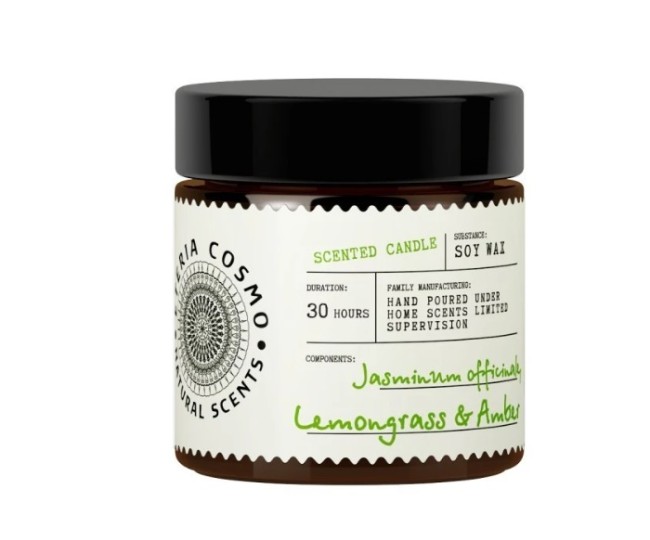 Жасмин лемонграсс и амбра Ароматическая свеча в стекле 88 г,ETC0224