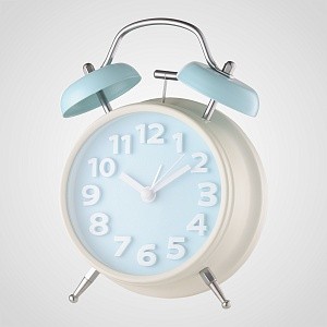 Будильник Двухцветный Белый / Голубой 8640-6