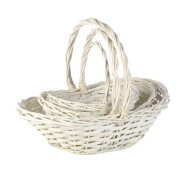 Корзина плетеная 3 штуки белые / 15-33 / 689198